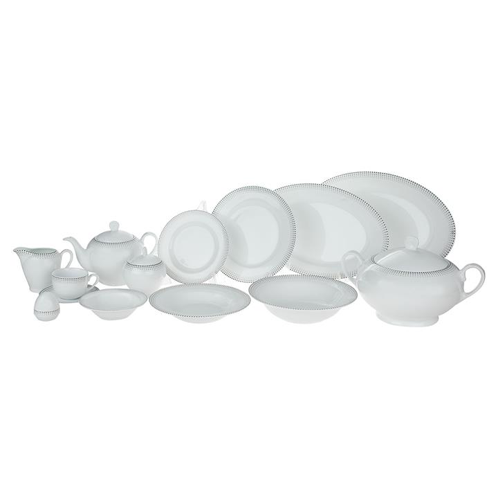 سرویس غذاخوری زرین 102 پارچه 12 نفره سری ایتالیا اف طرح مون بلان درجه یک Zarin Iran  Italia-F Mon Belan Dinnerware Set 102 Pcs High Grade